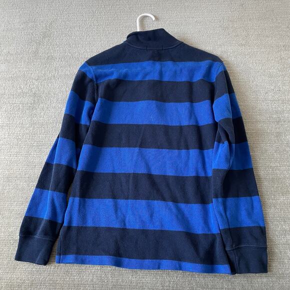 Polo Ralph Lauren Sweater Kids L 14-16 Blue Striped 1/4 Zip Mock Neck Preppy - Picture 7 of 12